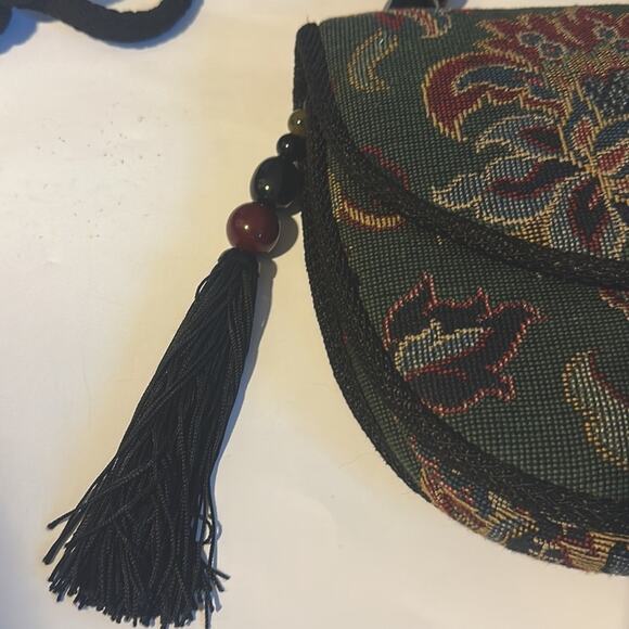 RAFEAL SANCHEZ Botanical Leaves Textured Vintage Shoulder /Cross Body Handbag - Picture 6 of 16